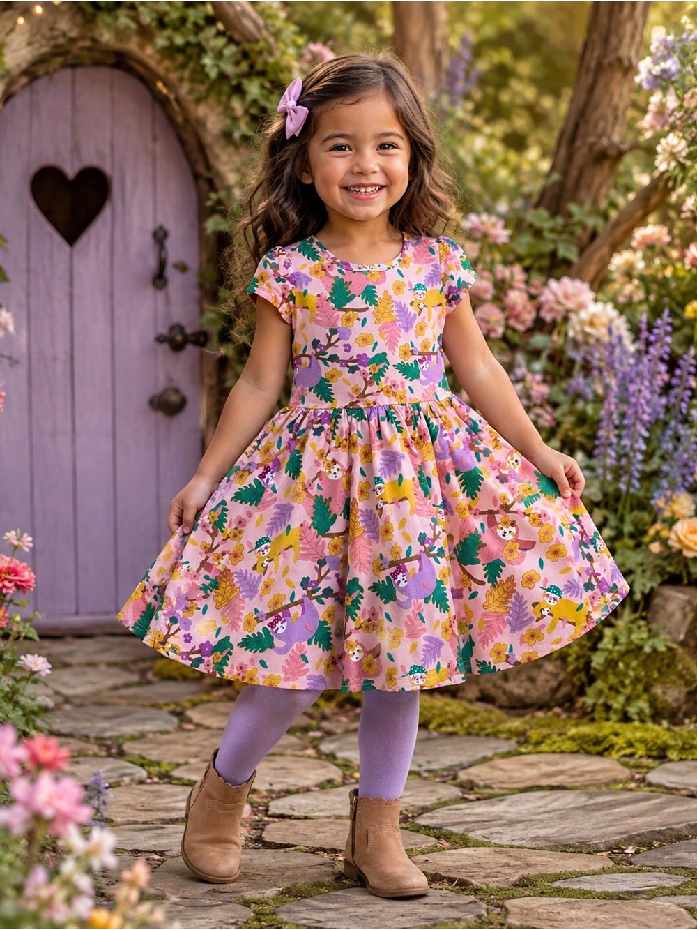 DotDotSmile Sleepy Sloth Dress Girls 3-4 Rare Limited Edition NWOT